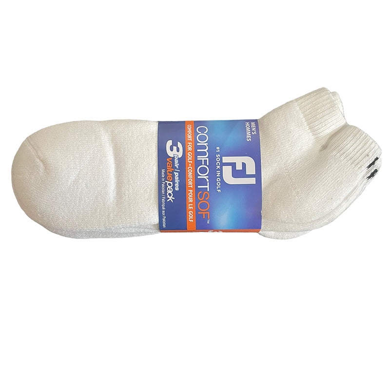 FootJoy ComfortSof Golf Socks- 3 Pack socks Footjoy White OSFA (US 7 - 12) 