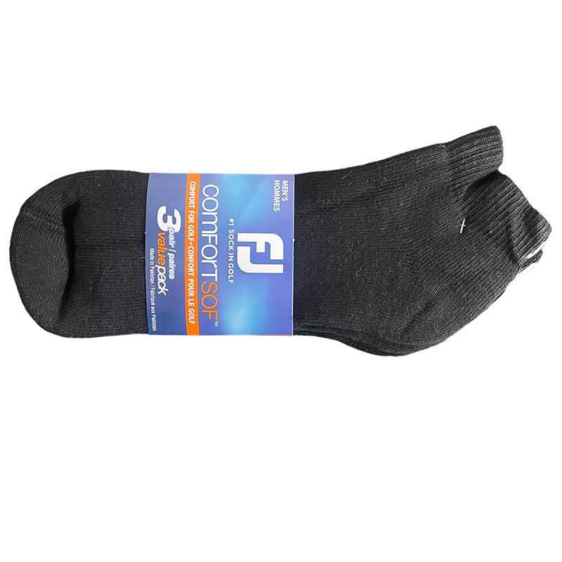 FootJoy ComfortSof Golf Socks- 3 Pack socks Footjoy Black OSFA (US 7 - 12) 