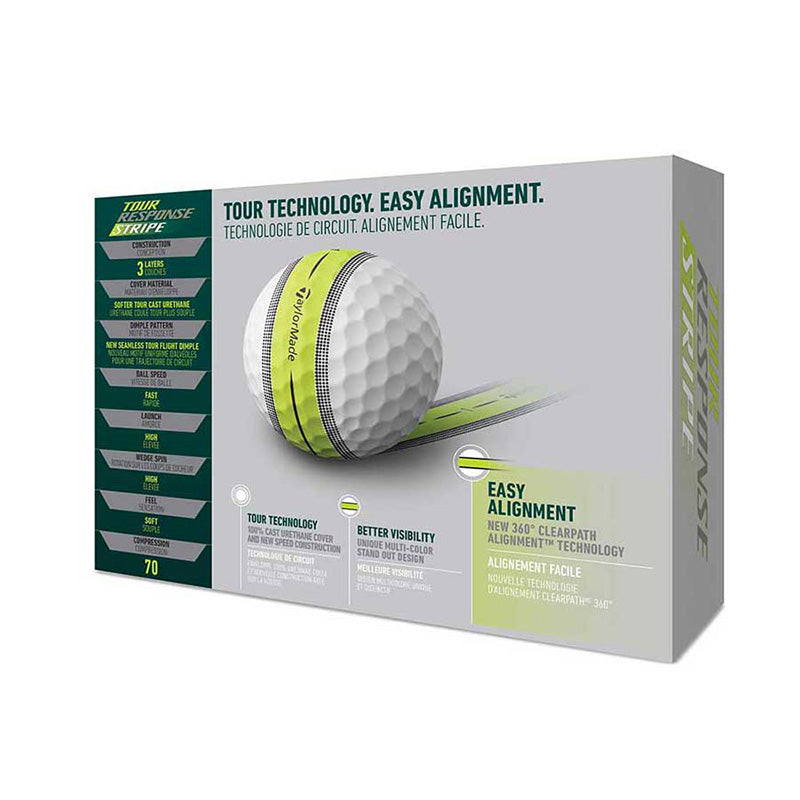 TaylorMade Tour Response Stripe Golf Ball Golf Balls Taylormade   