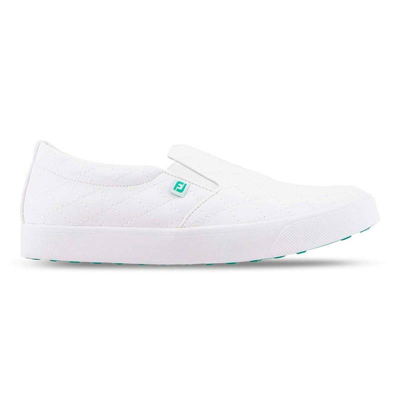 FootJoy Women&#39;s Sport Retro Slip On Golf Shoe - Previous Season Style Women&#39;s Shoes Footjoy White Medium 5