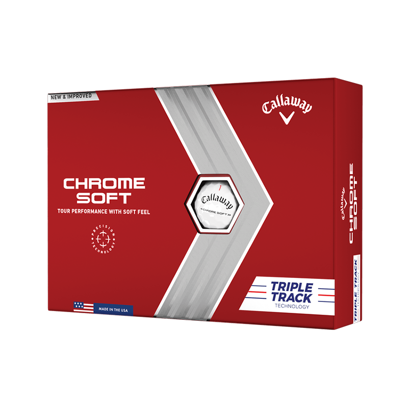 Callaway Chrome Soft Triple Track Golf Balls Golf Balls Callaway White  