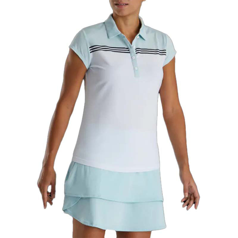 FootJoy 2022 Women's Cap Sleeve Color Block Polo - Previous Season Style Women's Shirt Footjoy SMALL  