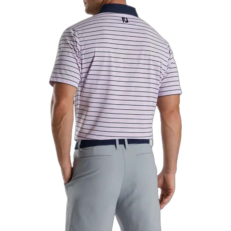 FootJoy 2022 Accented Stripe Lisle Polo - Previous Season Style Men's Shirt Footjoy