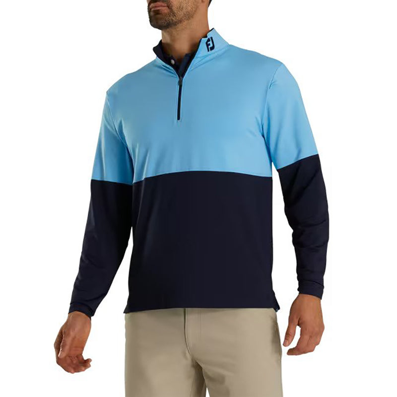 FootJoy Colour Block Mid-Layer 1/4 Zip - Previous Season Style Men&#39;s Sweater Footjoy True Blue/Navy MEDIUM 