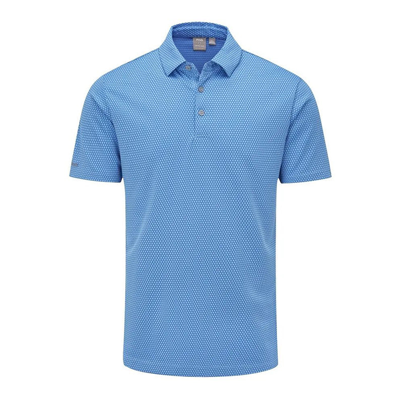 PING Halcyon Polo Men&#39;s Shirt Ping Infinity Blue SMALL 