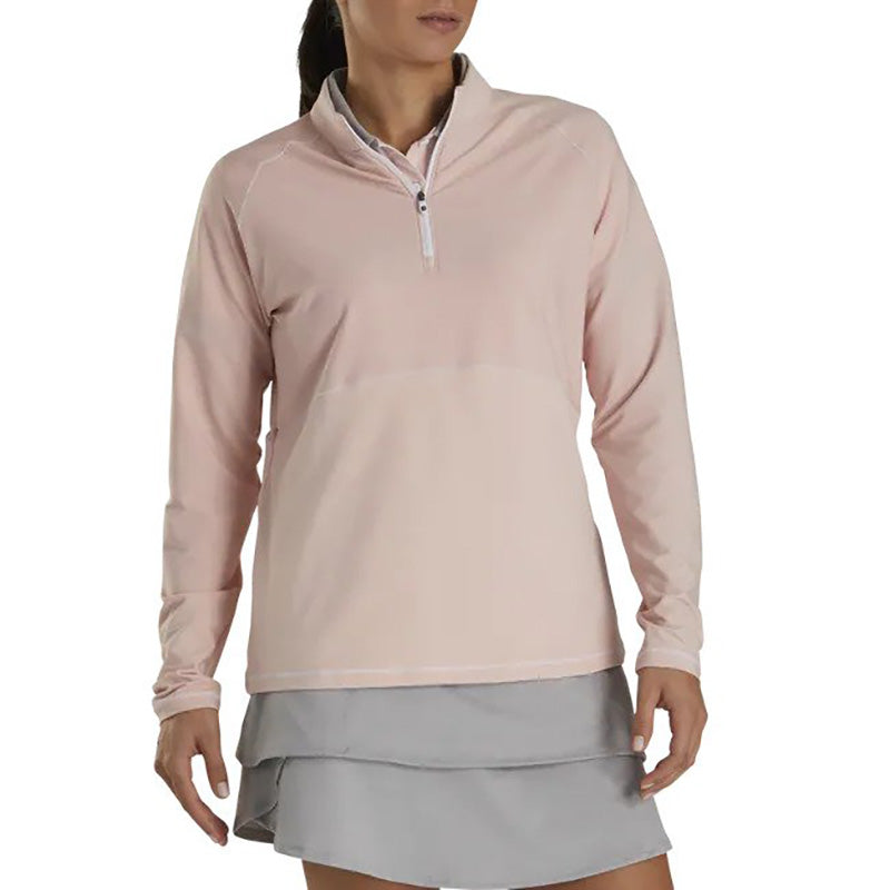 FootJoy Women's Mix Jersey Rib 1/4 Zip - Previous Season Style Women's Sweater Footjoy Blush Pink XS
