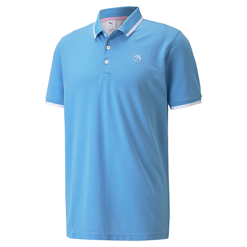Puma Signature Tipped Golf Polo Men's Shirt Puma Algiers Blue SMALL