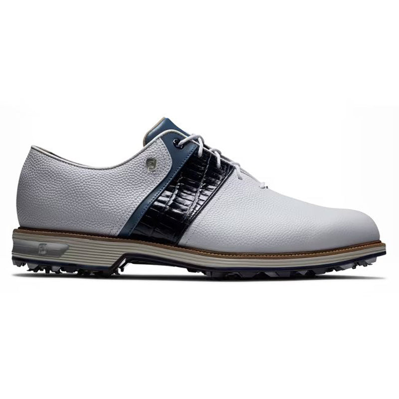 FootJoy Premier Packard Spiked Golf Shoe Men&#39;s Shoes Footjoy White/Navy Medium 8