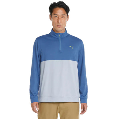 Puma Gamer Colorblock 1/4 Zip Men's Sweater Puma Blue/Grey SMALL