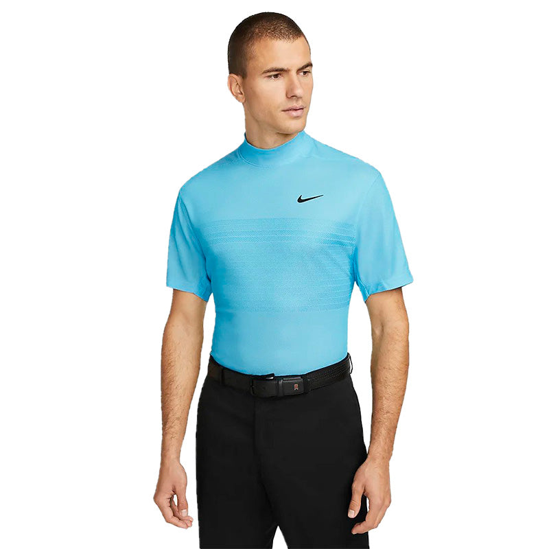 Nike Dri-FIT ADV Tiger Woods Mock-Neck Golf Polo Men&#39;s Shirt Nike Blue MEDIUM 
