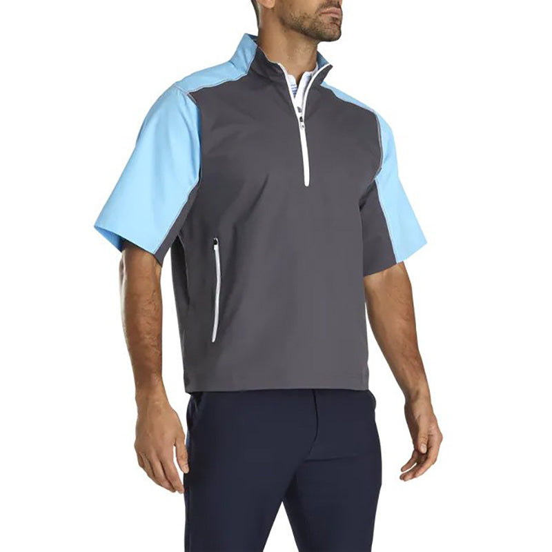 FootJoy Short Sleeve Sport Windshirt - Previous Season Style Men's Jacket Footjoy Charcoal/Light Blue SMALL 