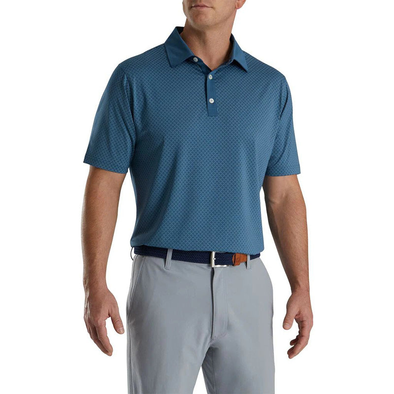 FootJoy 2022 Diamond Dot Print Lisle Polo - Previous Season Style Men&#39;s Shirt Footjoy Ink SMALL 