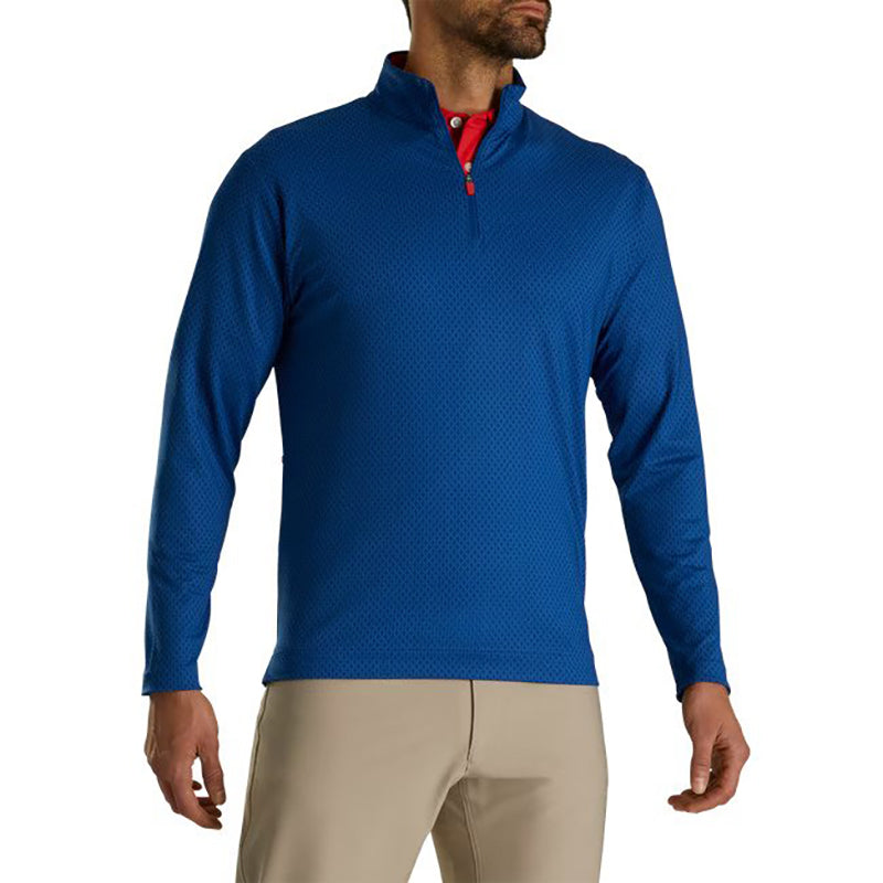 FootJoy Tonal Print Knit Mid-Layer 1/4 Zip - Previous Season Style Men&#39;s Sweater Footjoy Twilight MEDIUM 