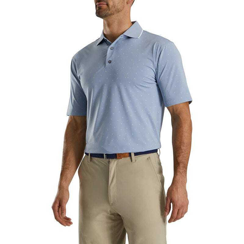 FootJoy 2022 Push Play Print Lisle Knit Collar Polo - Previous Season Style Men&#39;s Shirt Footjoy Grey MEDIUM 