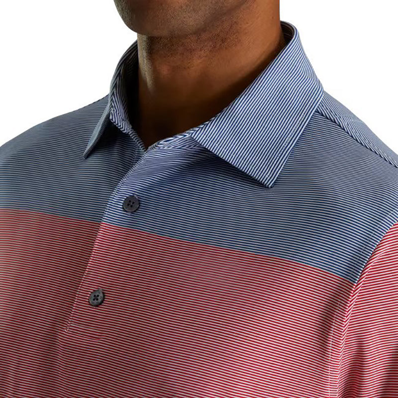 FootJoy Lisle End-on-End Block Self Collar Polo - Previous Season Style Men&#39;s Shirt Footjoy   