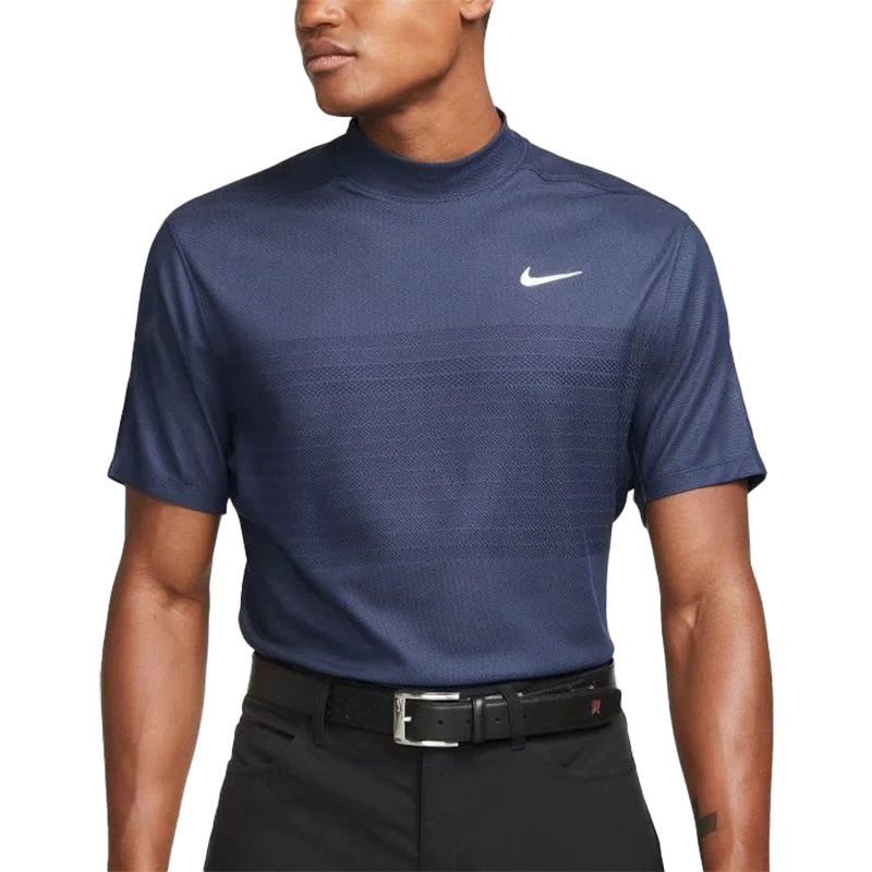 Nike Dri-FIT ADV Tiger Woods Mock-Neck Golf Polo Men&#39;s Shirt Nike Navy MEDIUM 