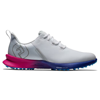 FootJoy 2023 Fuel Sport Spikeless Golf Shoe Men's Shoes Footjoy White/Pink/Blue Medium 9