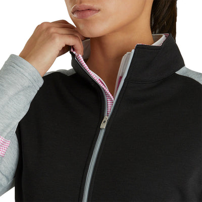 Footjoy Women's Full-Zip Raglan Color Block Mid Layer - Previous Season Style Women's Sweater Footjoy