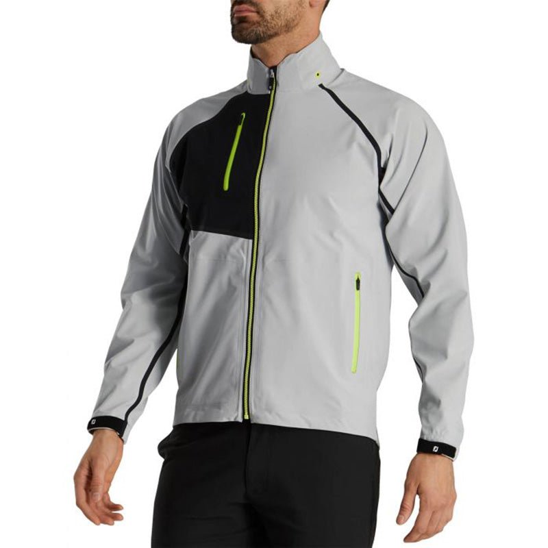 FootJoy HyrdoTour Rain Jacket - Previous Season Silver/Black/Lime LARGE
