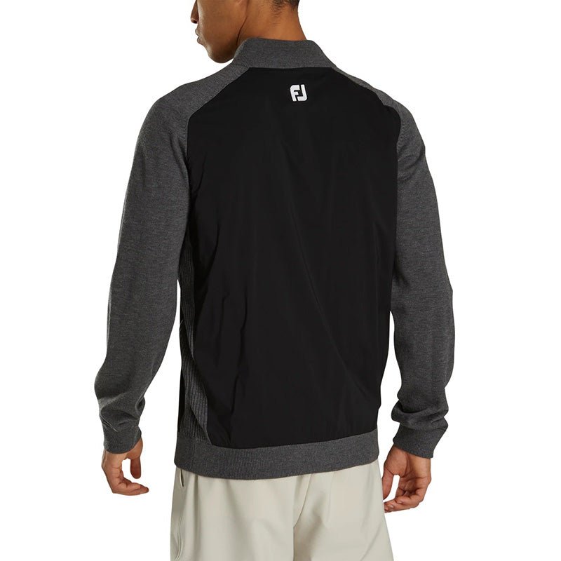 FootJoy Tech Sweater 1/2 Zip - Previous Season Style Black/Charcoal MEDIUM