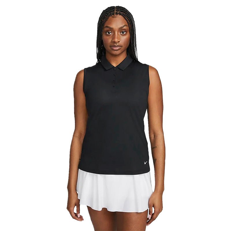 Nike Women's Dri-FIT Victory Sleeveless Golf Polo Black