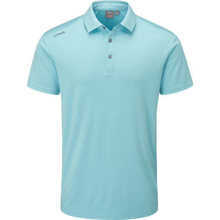 PING Lindum Polo Men&#39;s Shirt Ping Sky Blue SMALL 