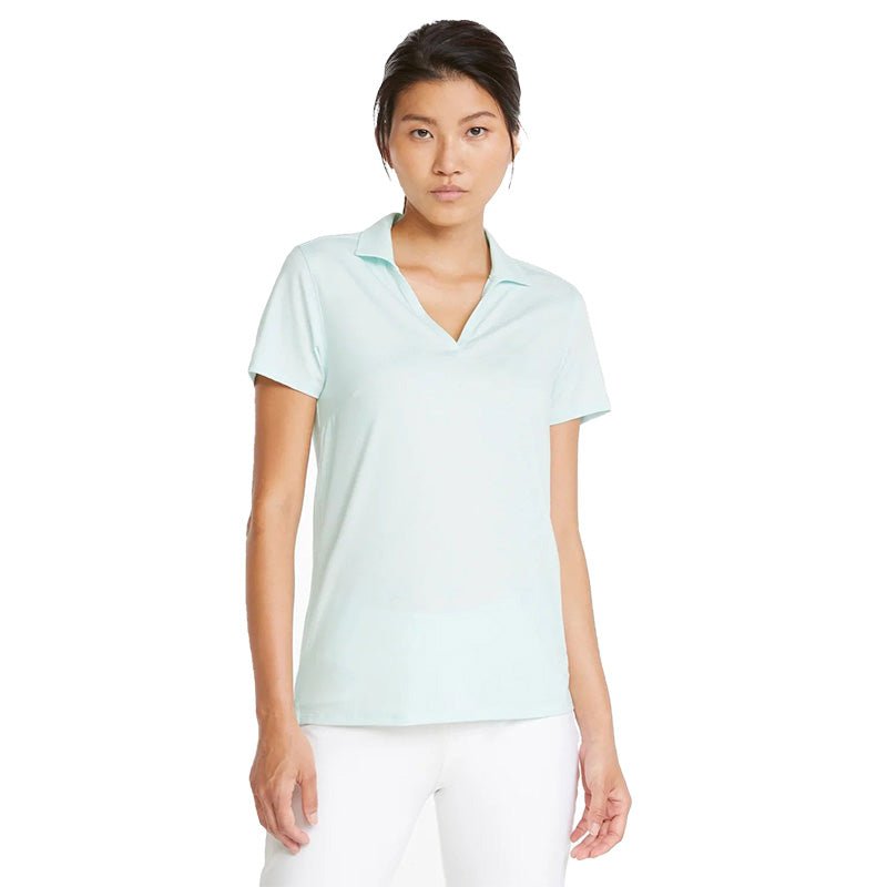 PUMA Women's Cloudspun Coast Golf Polo Sea Heather