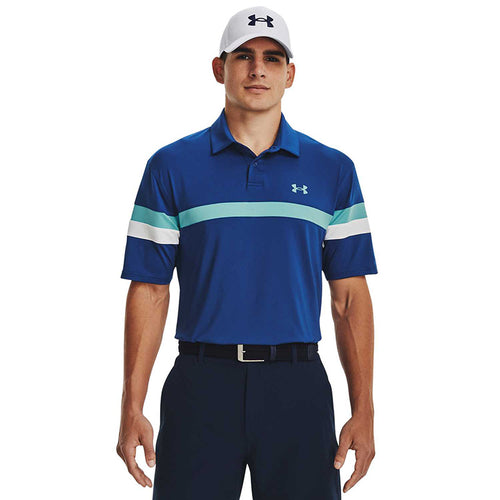 Under Armour T2G Color Block Polo Men's Shirt Under Armour Blue MEDIUM 