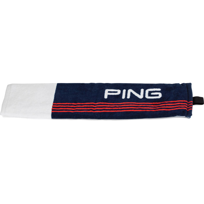 PING Tri-Fold Towel Accessories Ping Navy/Red/White