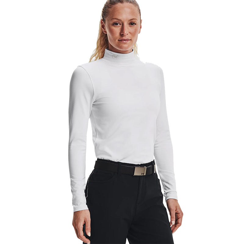 Under Armour Womens ColdGear Infrared Long Sleeve Mock Neck Women&#39;s Shirt Under Armour White SMALL 